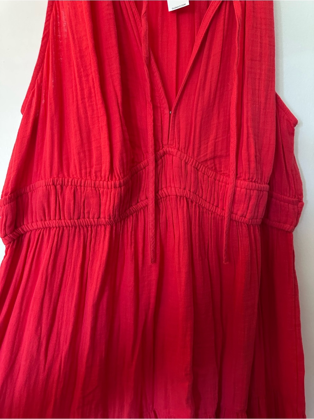 Old Navy Red coral Sleeveless Tiered Maxi Dress size xxl nwt - Picture 3 of 6